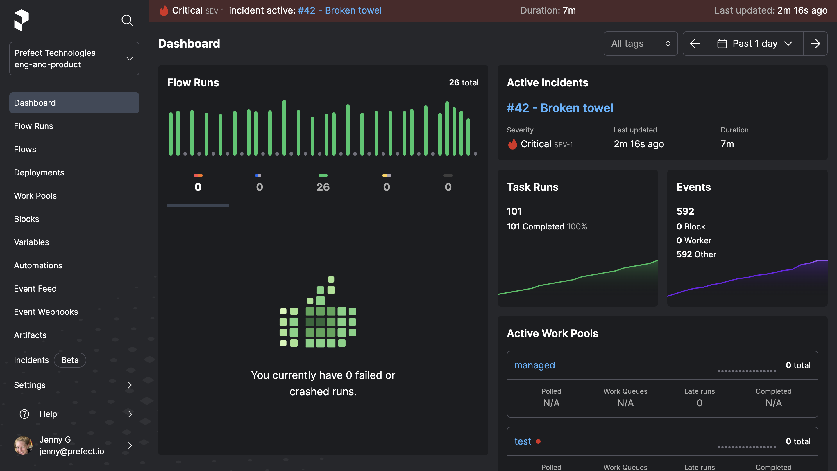 Incidents in the Prefect Cloud UI